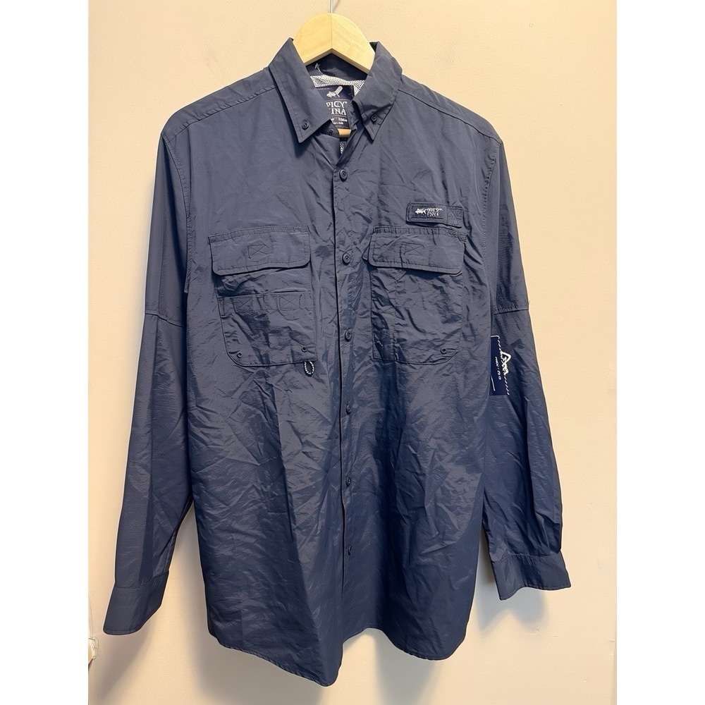 Spicy Tuna Vented Long Sleeve Fishing Shirt Navy Blue Size Medium New With Tags‎